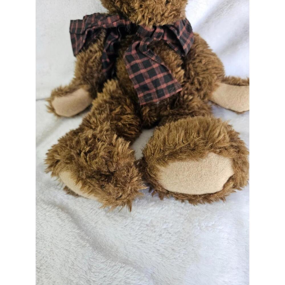 Vintage The Boyds Collection Bear Plush Toy Brown Bow 80's Jointed Bean Bag 13" - Picture 2 of 13